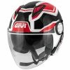 Deals ???? Plastic Givi 12.3 Stratos Shade Helmet Black White Red ????